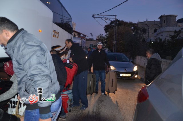 كفرقاسم : الفوج الثاني من عمرات الشتاء لحافلتي سامر الدعدوع وناصر الدويد يغادرون البلدة باتجاه الديار الحجازية